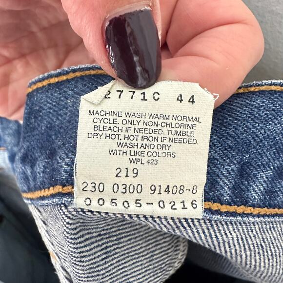 VTG Levis 505 Jeans Mens 36x36 Blue Dark Wash Regular Fit Denim Y2K Western - Picture 3 of 9